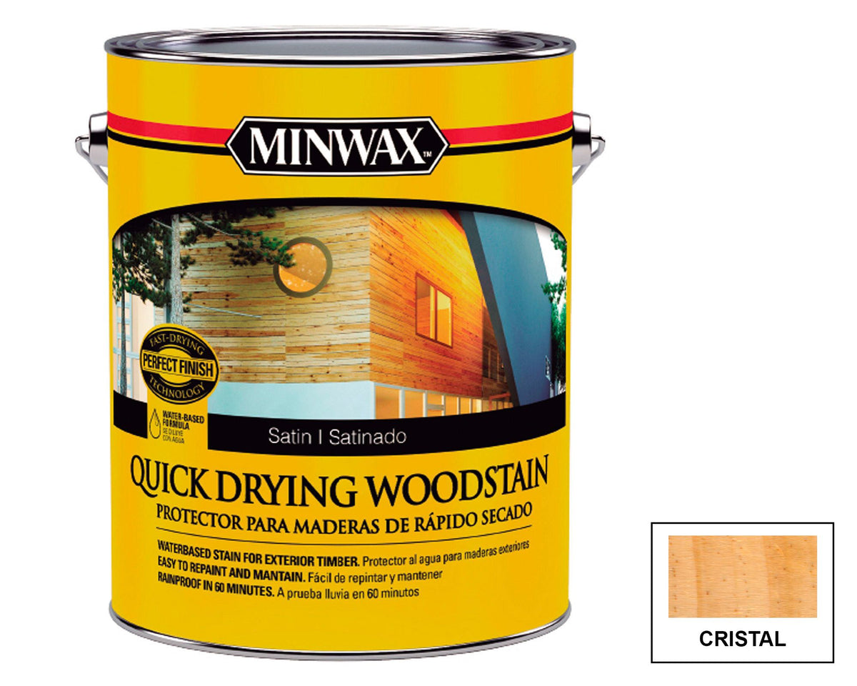 MINWAX Quick Drying Woodstain Satinado: fotografía original referencial Cristal 1 galón