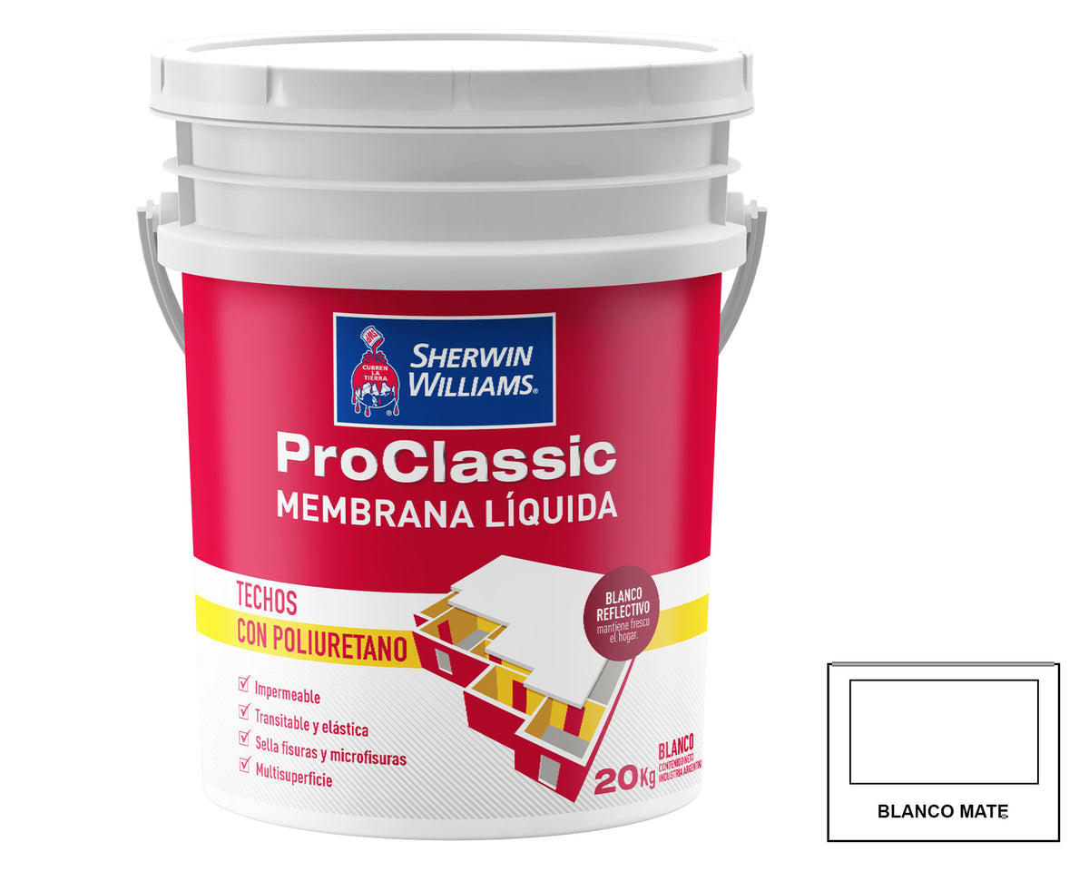 Sherwin-Williams Proclassic Membrana Líquida: fotografía original referencial Blanco 20 kg
