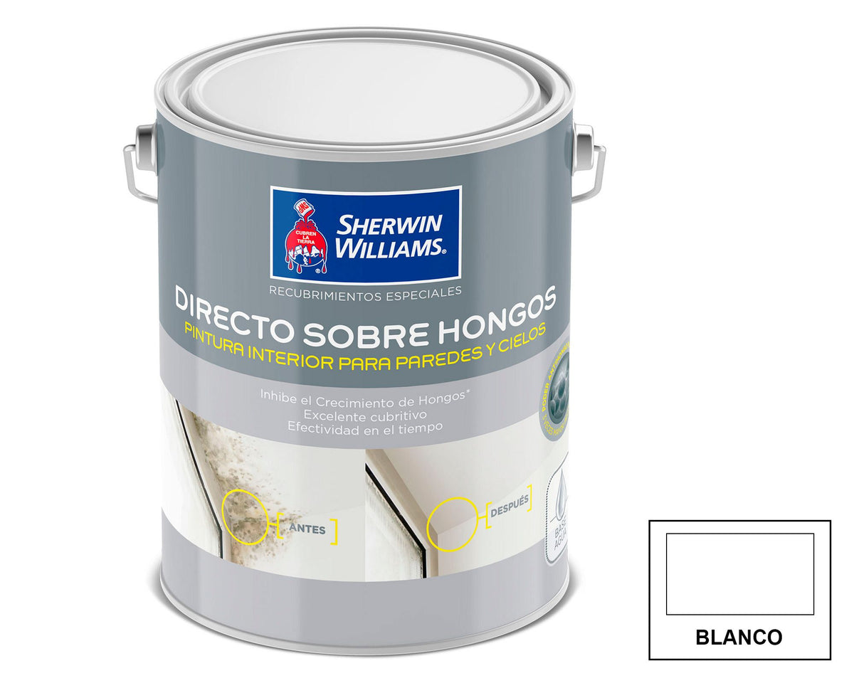 Sherwin-Williams Directo sobre Hongos: fotografía original referencial Blanco 1 galón