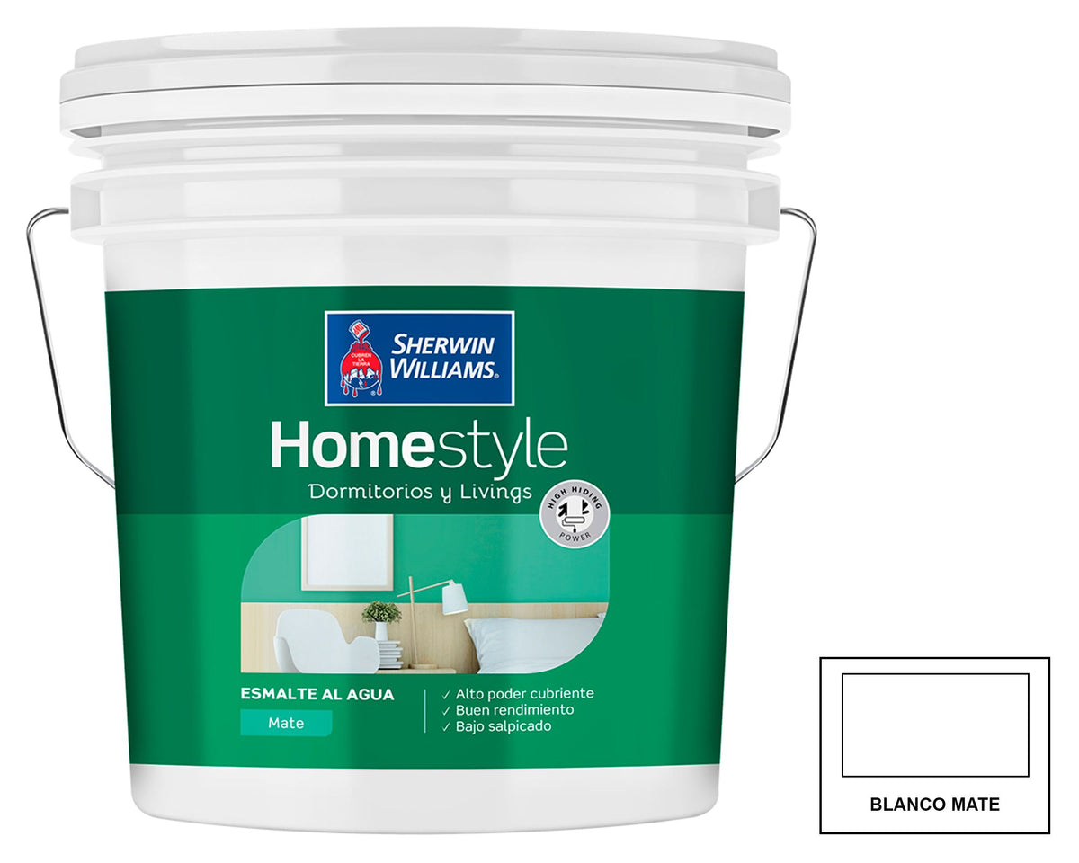 Sherwin-Williams HomeStyle Dormitorio y Living Mate: fotografía original referencial Blanco Tineta