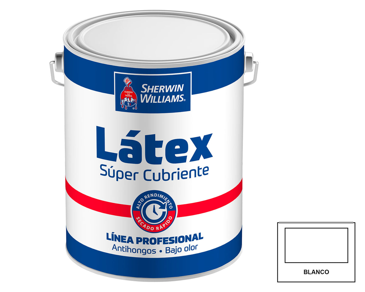 Sherwin-Williams Látex Súper Cubriente Línea Profesional: fotografía original referencial Blanco 1 galón