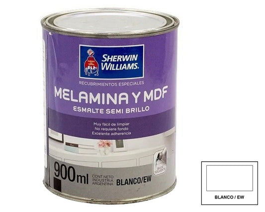 Sherwin-Williams Esmalte Melamina y MDF: fotografía original referencial Blanco 1/4 galón