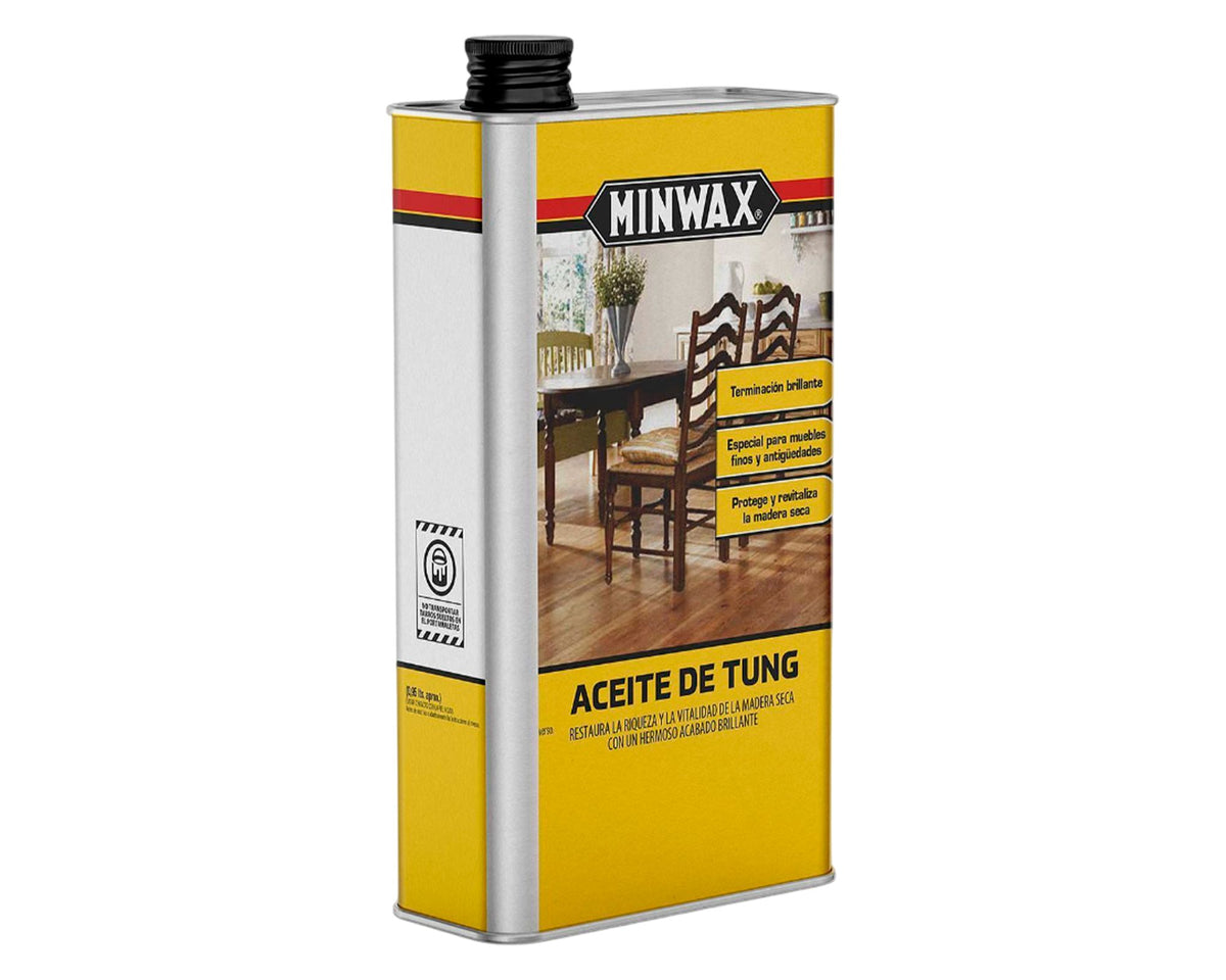 MINWAX Aceite de Tung: fotografía original referencial Transparente 1/4 galón