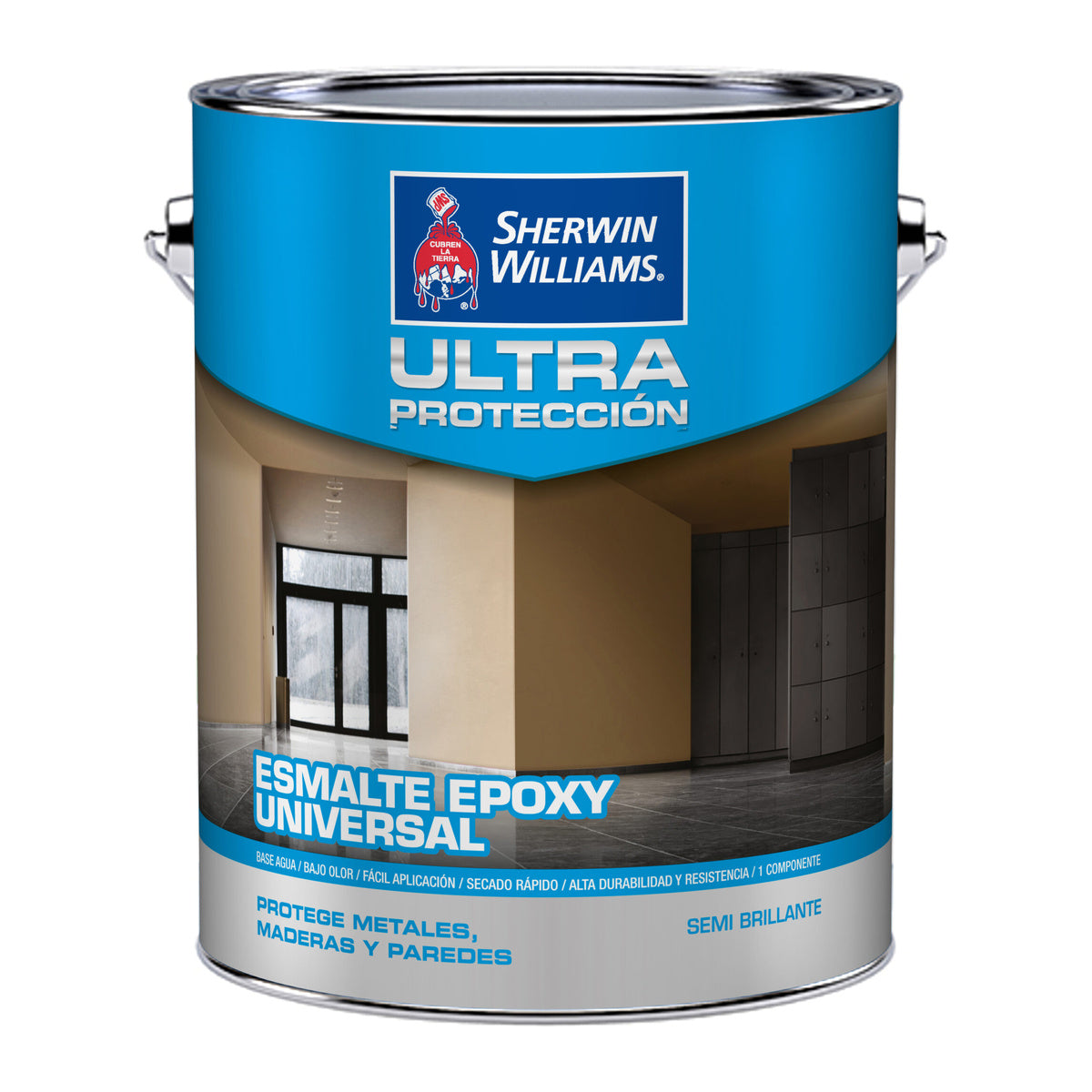 Sherwin-Williams Ultra Protección Esmalte Epoxy Universal - fotografía referencial de la familia sobre fondo blanco
