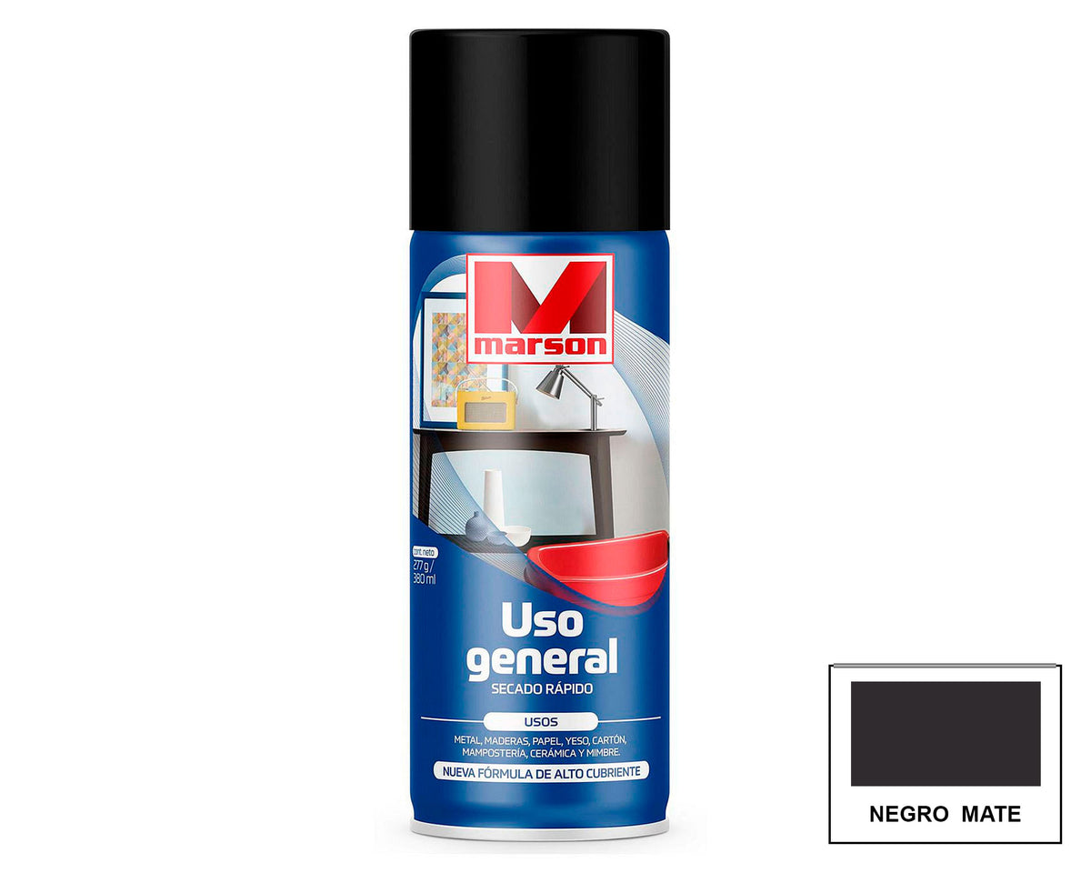 MARSON Aerosol Secado Rápido Uso General: fotografía original referencial Negro Formato por confirmar