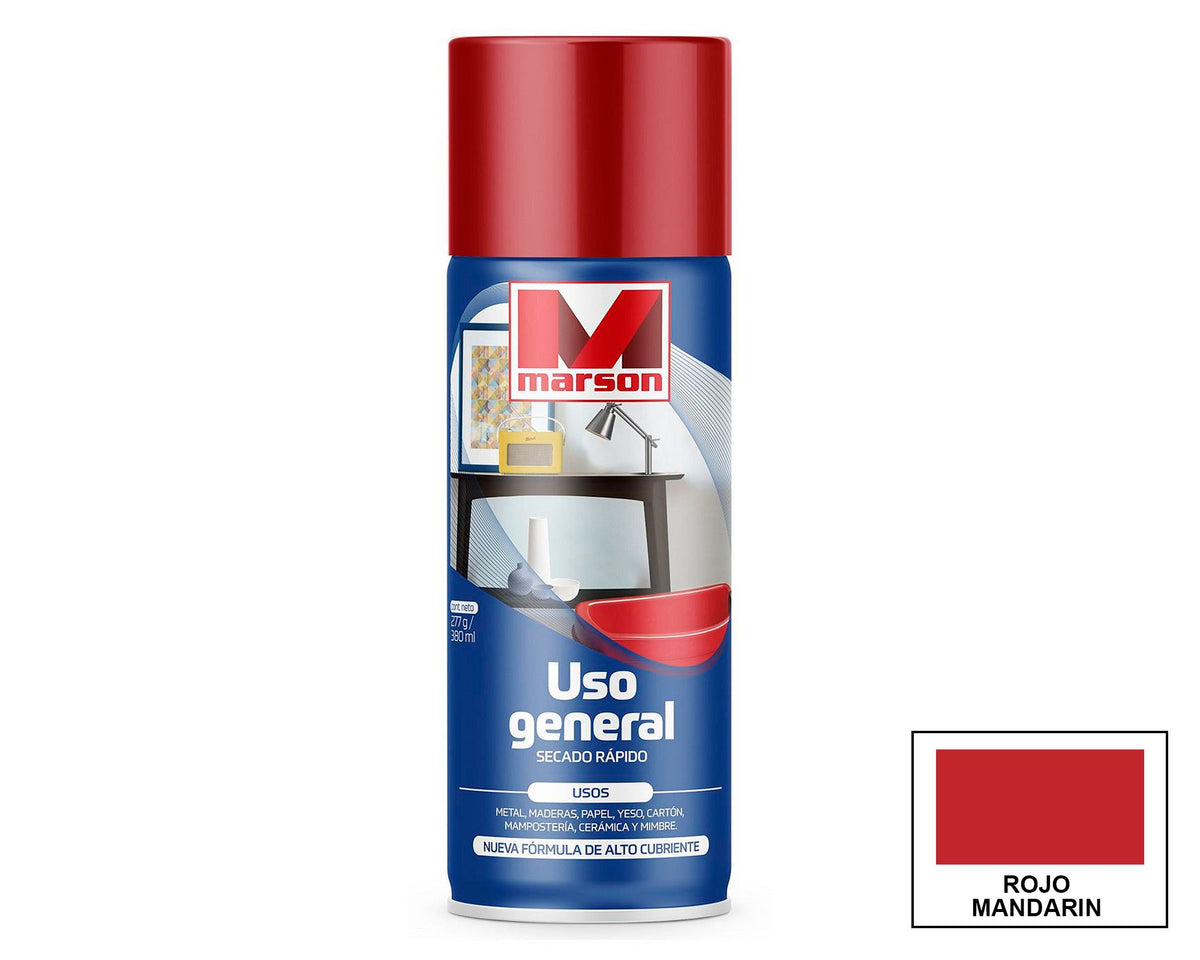 MARSON Aerosol Secado Rápido Uso General: fotografía original referencial Rojo Mandarín Formato por confirmar
