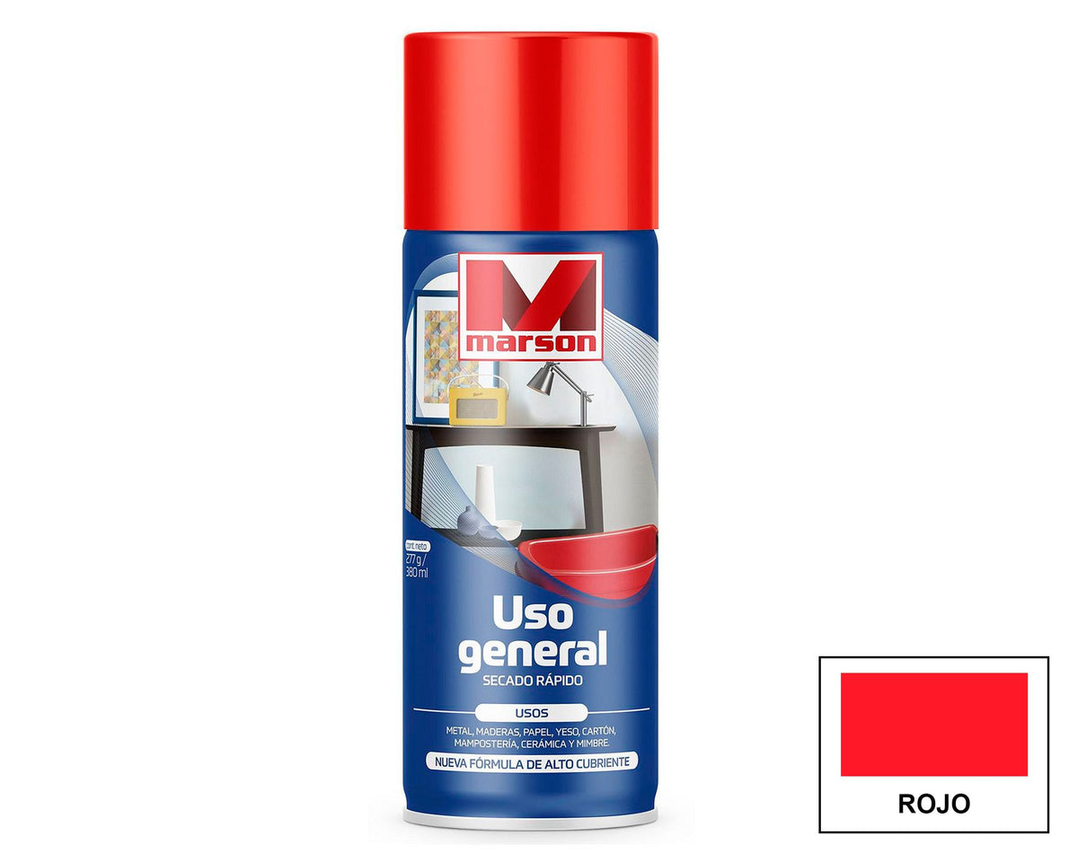 MARSON Aerosol Secado Rápido Uso General: fotografía original referencial Rojo Vivo Formato por confirmar