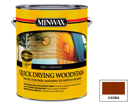 MINWAX Quick Drying Woodstain Satinado: fotografía original referencial Caoba 1 galón