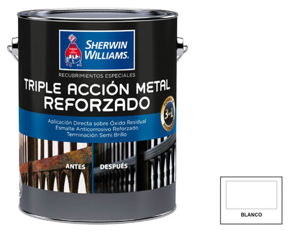 Sherwin-Williams Triple Acción Metal Reforzado: fotografía original referencial Blanco 1 galón