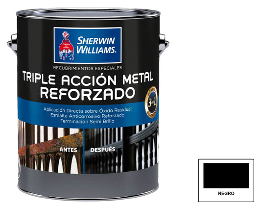 Sherwin-Williams Triple Acción Metal Reforzado: fotografía original referencial Negro 1 galón