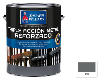 Sherwin-Williams Triple Acción Metal Reforzado: fotografía original referencial Gris 1 galón