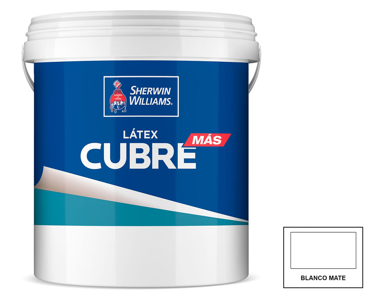 Sherwin-Williams Látex Cubre Más: fotografía original referencial Blanco 1 galón