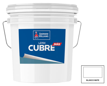 Sherwin-Williams Látex Cubre Más: fotografía original referencial Blanco 13.6 L