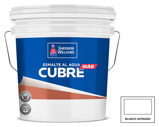 Sherwin-Williams Esmalte al Agua Cubre Más: fotografía original referencial Blanco Tineta