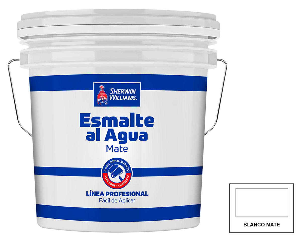 Sherwin-Williams Esmalte al Agua Mate Línea Profesional: fotografía original referencial Blanco Tineta