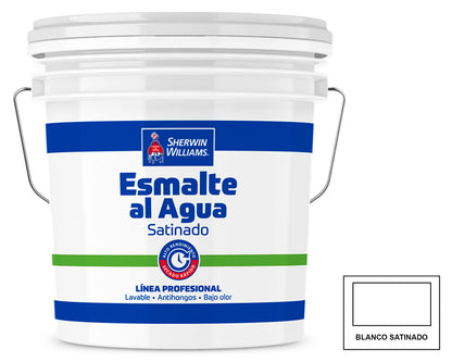 Sherwin-Williams Esmalte al Agua Satinado Línea Profesional: fotografía original referencial Blanco Tineta