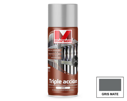MARSON Aerosol Triple Acción Metal: fotografía original referencial Gris 485 ml