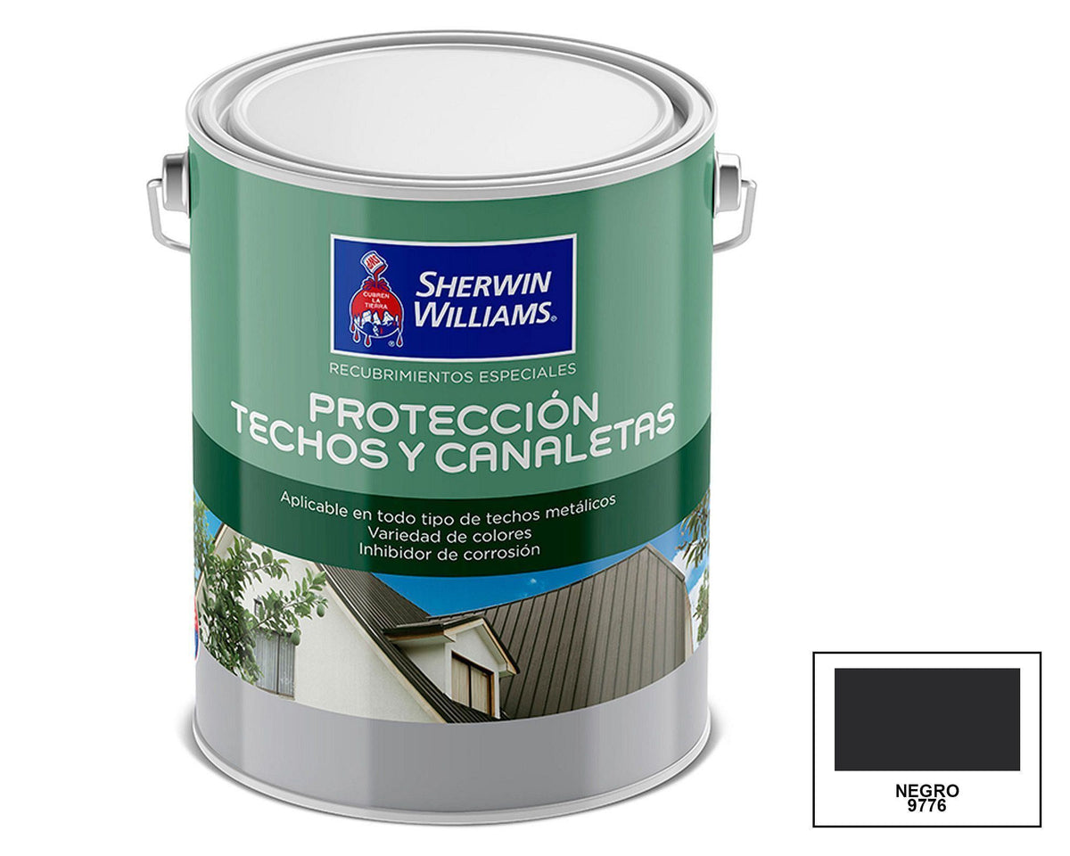 Sherwin-Williams Protección Techos y Canaletas: fotografía original referencial Negro 1 galón
