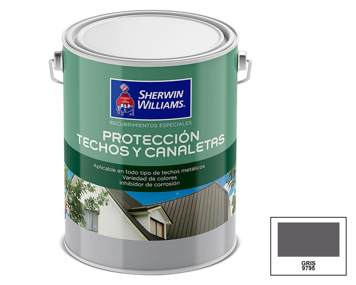 Sherwin-Williams Protección Techos y Canaletas: fotografía original referencial Gris 1 galón