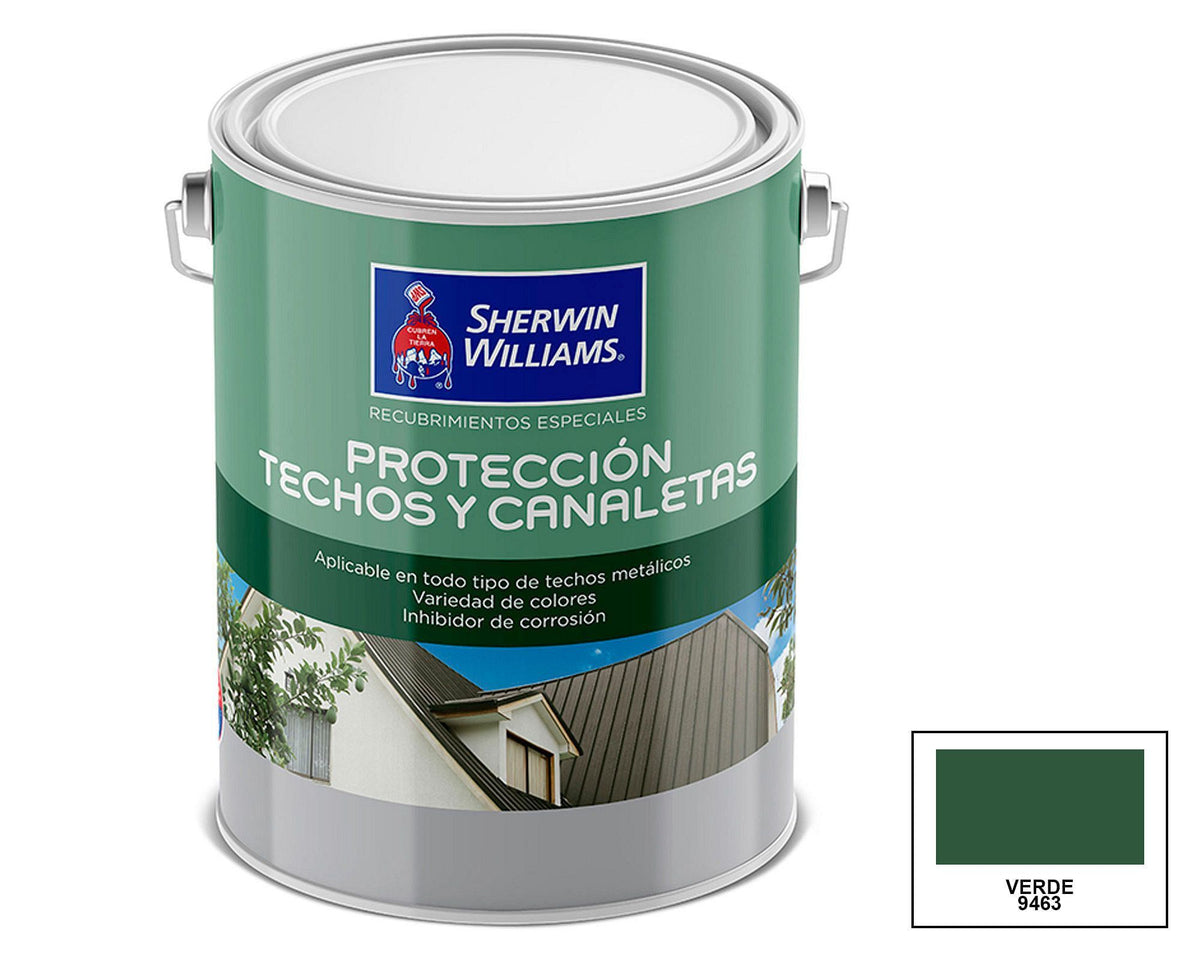 Sherwin-Williams Protección Techos y Canaletas: fotografía original referencial Verde 1 galón