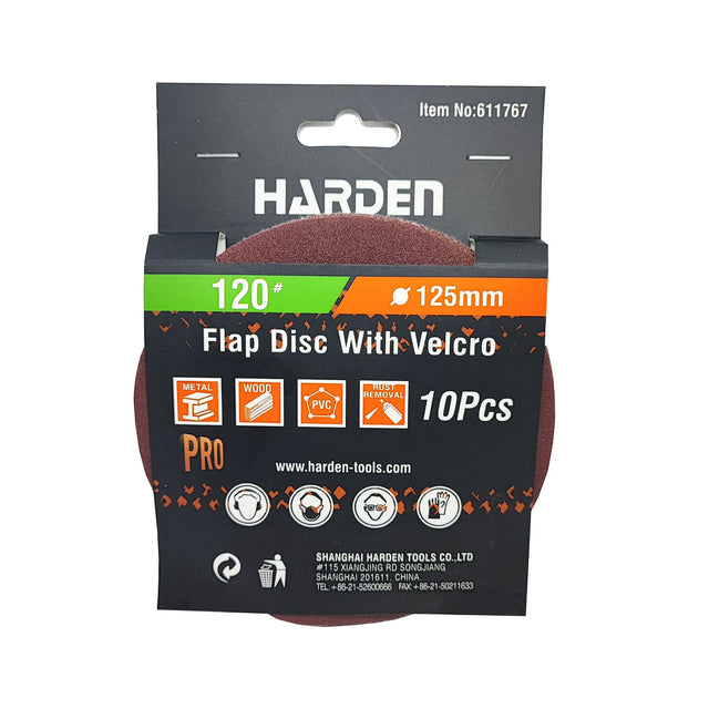 10 piezas 125 mm × 120# disco lija velcro Harden