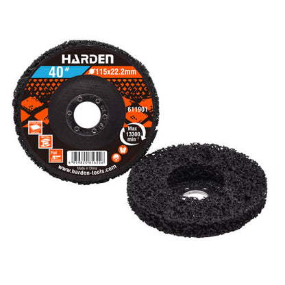 115 × 22.2 mm disco abrasivo de fibra Harden - SKU 611901 - fotografía original del proveedor, referencial de familia
