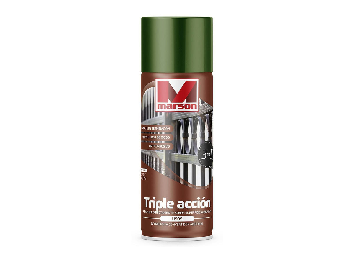 MARSON Aerosol Triple Acción Metal: fotografía original referencial Verde 485 ml