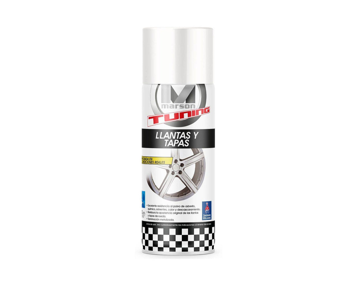 MARSON Aerosol Llantas y Tapas: fotografía original referencial Blanco 312 ml