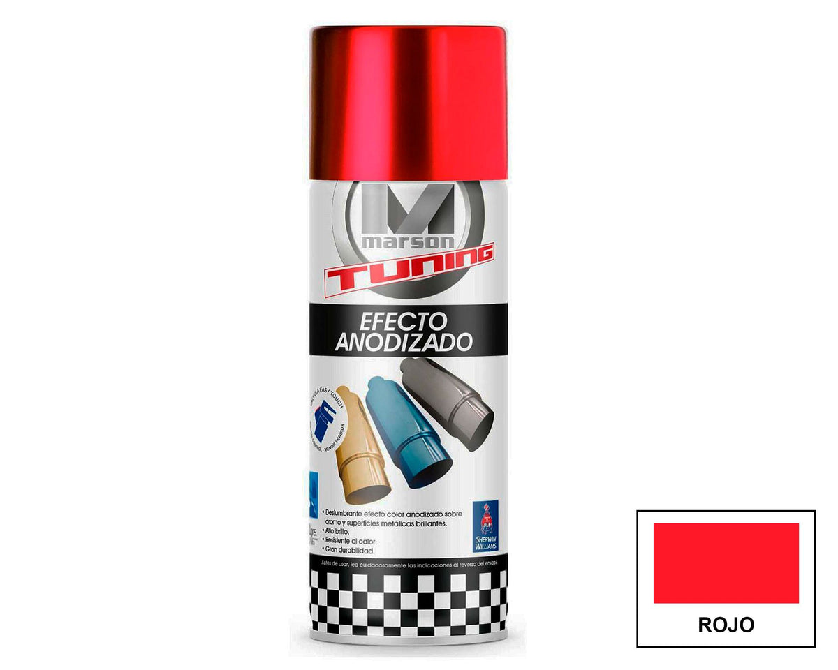 MARSON Aerosol Efecto Anodizado: fotografía original referencial Rojo 312 ml