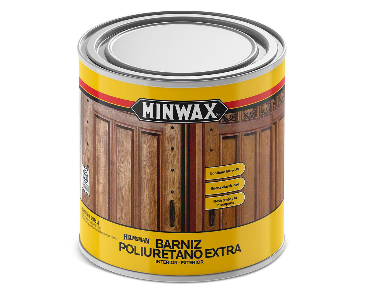 MINWAX Barniz Poliuretano: fotografía original referencial Transparente 1/4 galón