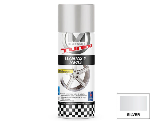 MARSON Aerosol Llantas y Tapas: fotografía original referencial Plata 312 ml