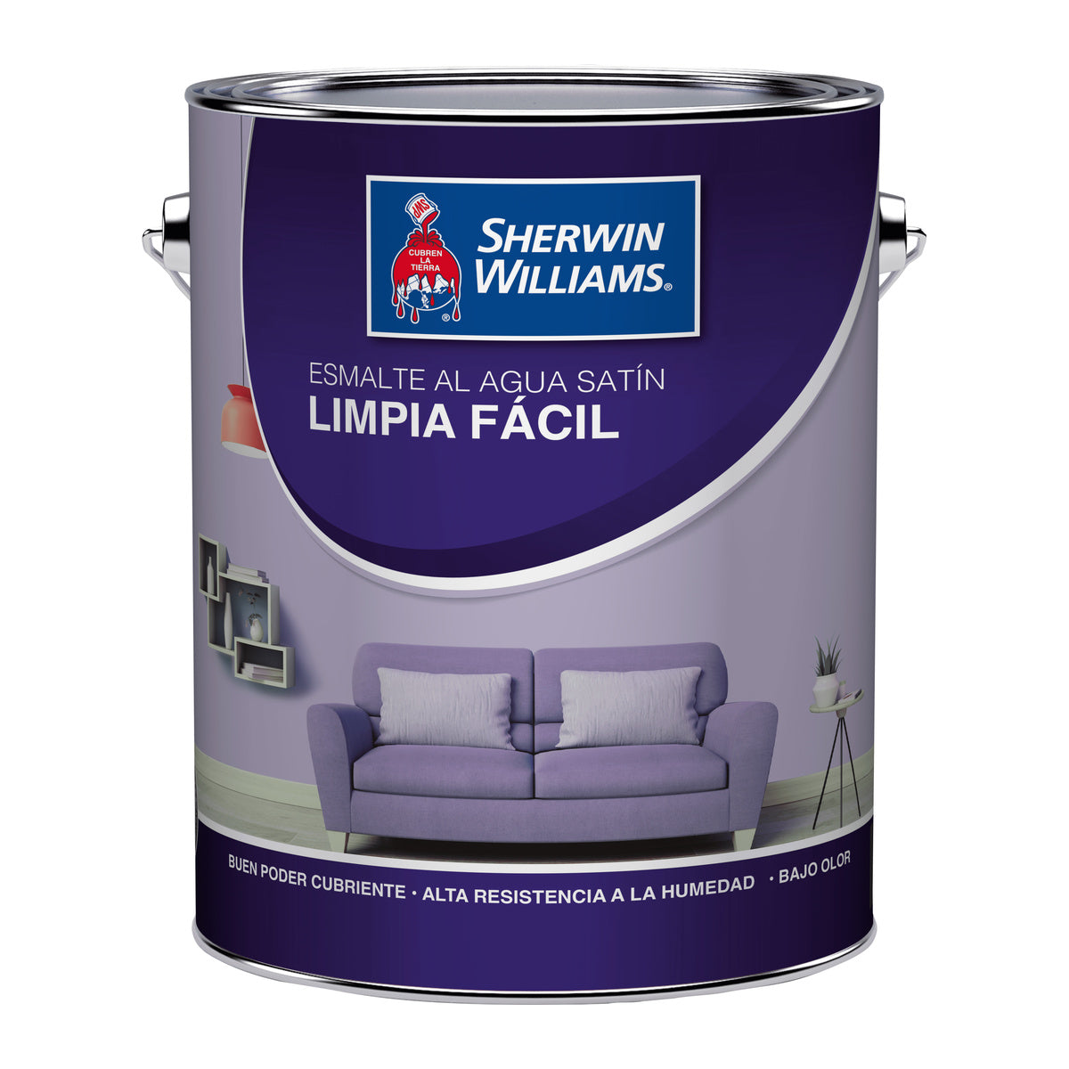 Sherwin-Williams Esmalte al Agua Limpia Fácil Satinado - fotografía referencial de la familia sobre fondo blanco