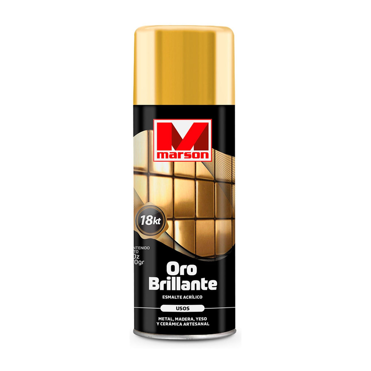 MARSON Aerosol Oro 18 Kilates - envase original sobre fondo blanco