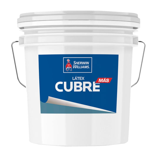 Sherwin-Williams Látex Cubre Más - envase original sobre fondo blanco