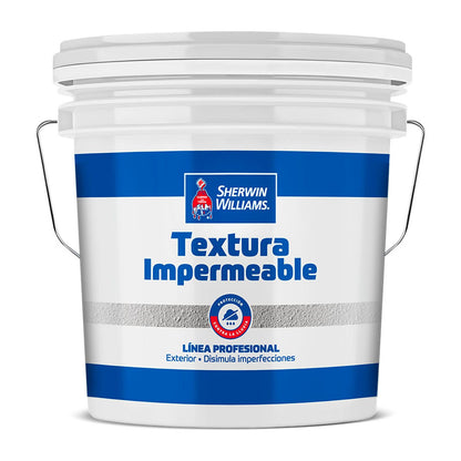 Sherwin-Williams Textura Impermeable Línea Profesional - envase original sobre fondo blanco