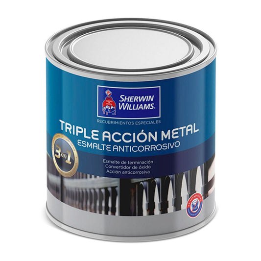 Sherwin-Williams Triple Acción Metal - envase original sobre fondo blanco