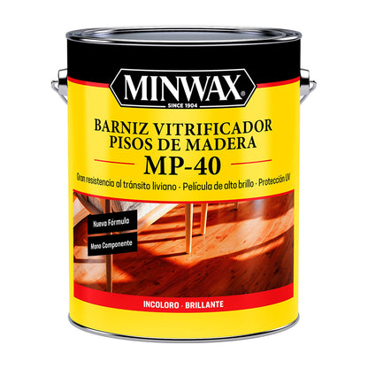 MINWAX Vitrificador de Pisos MP40 Monocomponente - envase original sobre fondo blanco