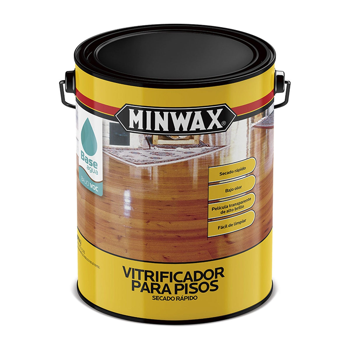 MINWAX Vitrificador Secado Rápido - envase original sobre fondo blanco